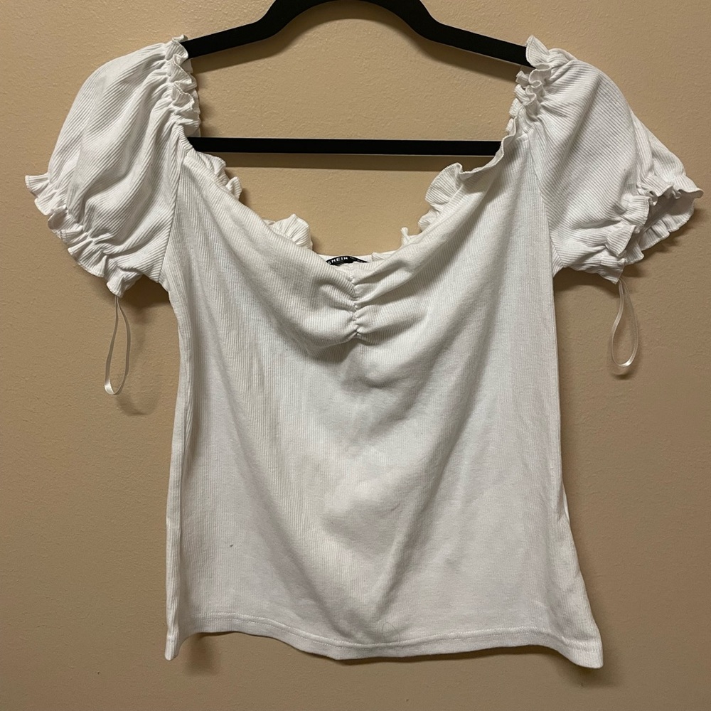 Off shoulder white crop top